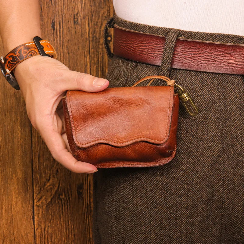 Retro Men Genuine Leather Handmade Bags - Multifunctional Card Holder Bag