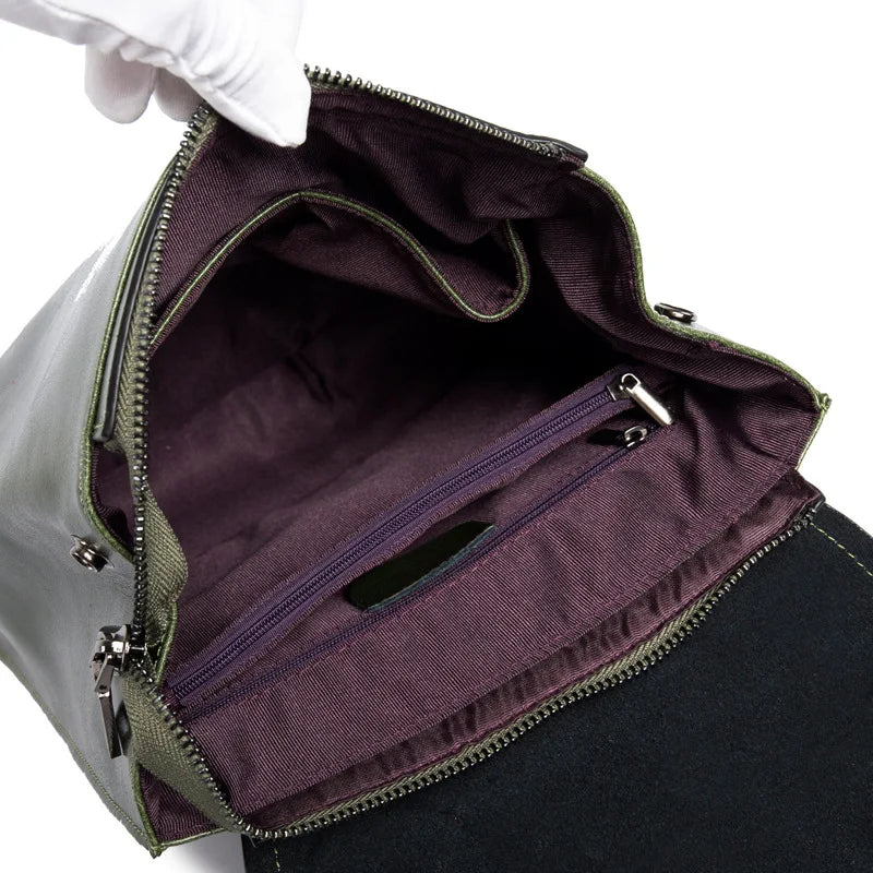 Oil Wax Cowhide Leather Backpack - Rucksack Knapsack CrossBody Bags