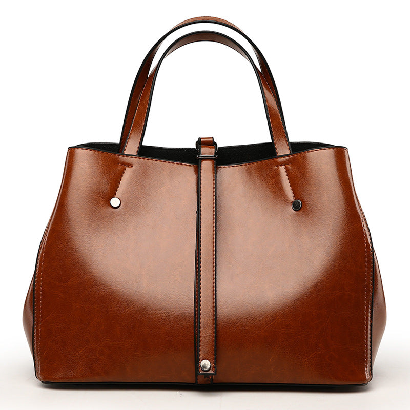 Luxury Retro Women's Hand-carrying Bag - Modern Leather Style Handbag