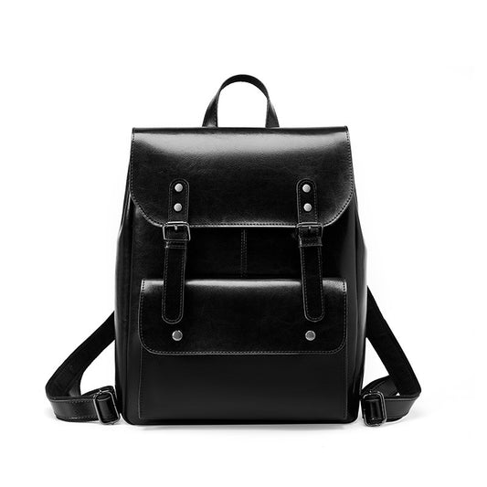 Women Retro Design Luxury Leather Backpack - Casual Portable Travel Bag