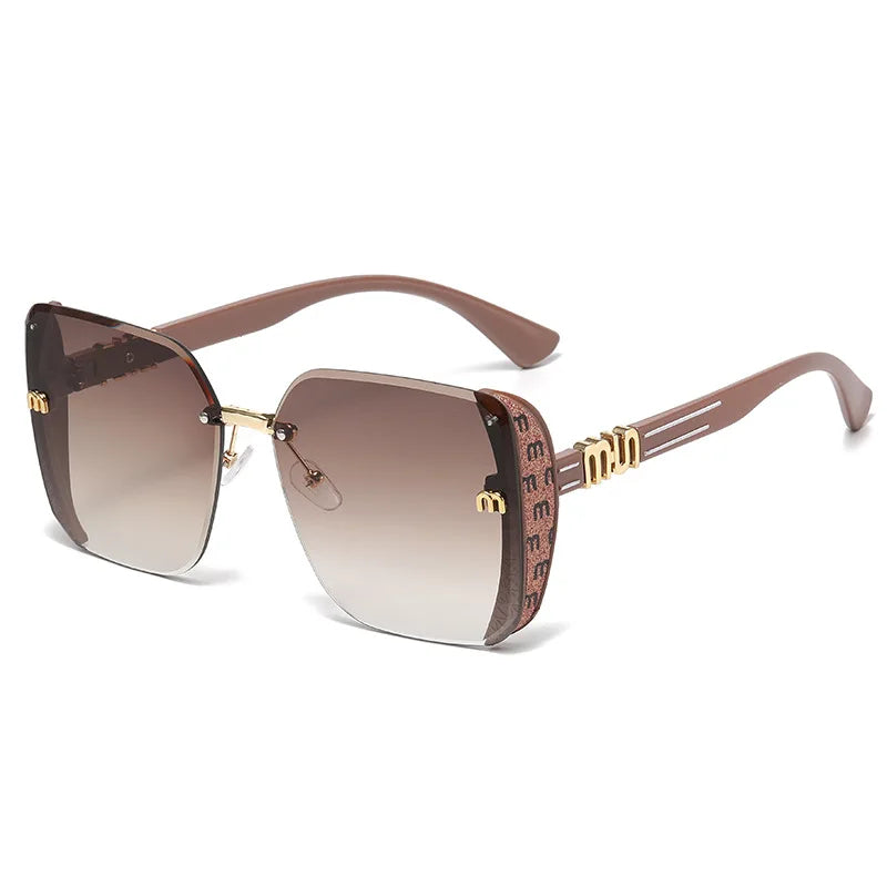 Fashion Luxury Square Sunglasses – UV400 Protection Lightweight Trendy Eyewear Gold White