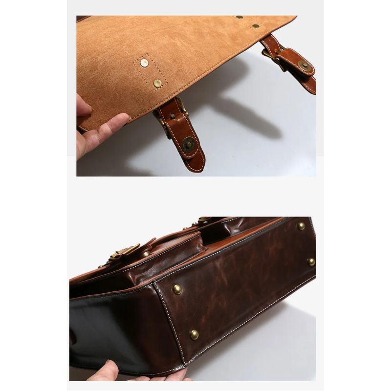 Retro Leather Women backpacks Shoulder Bag - Laptop Business Handbags