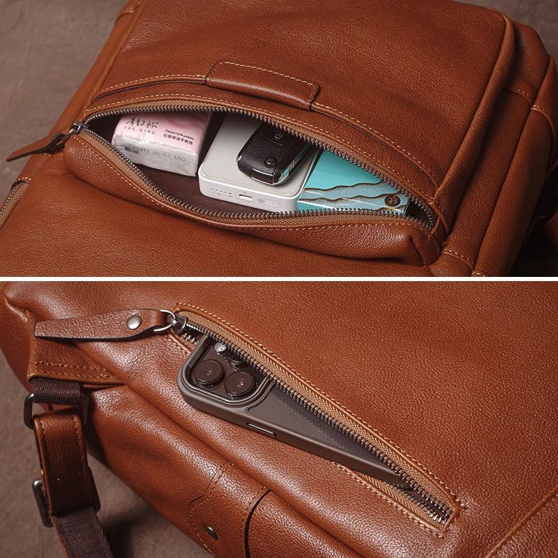 Luxury Leather Laptop Travel Backpack - Premium Professional Business Backpacks