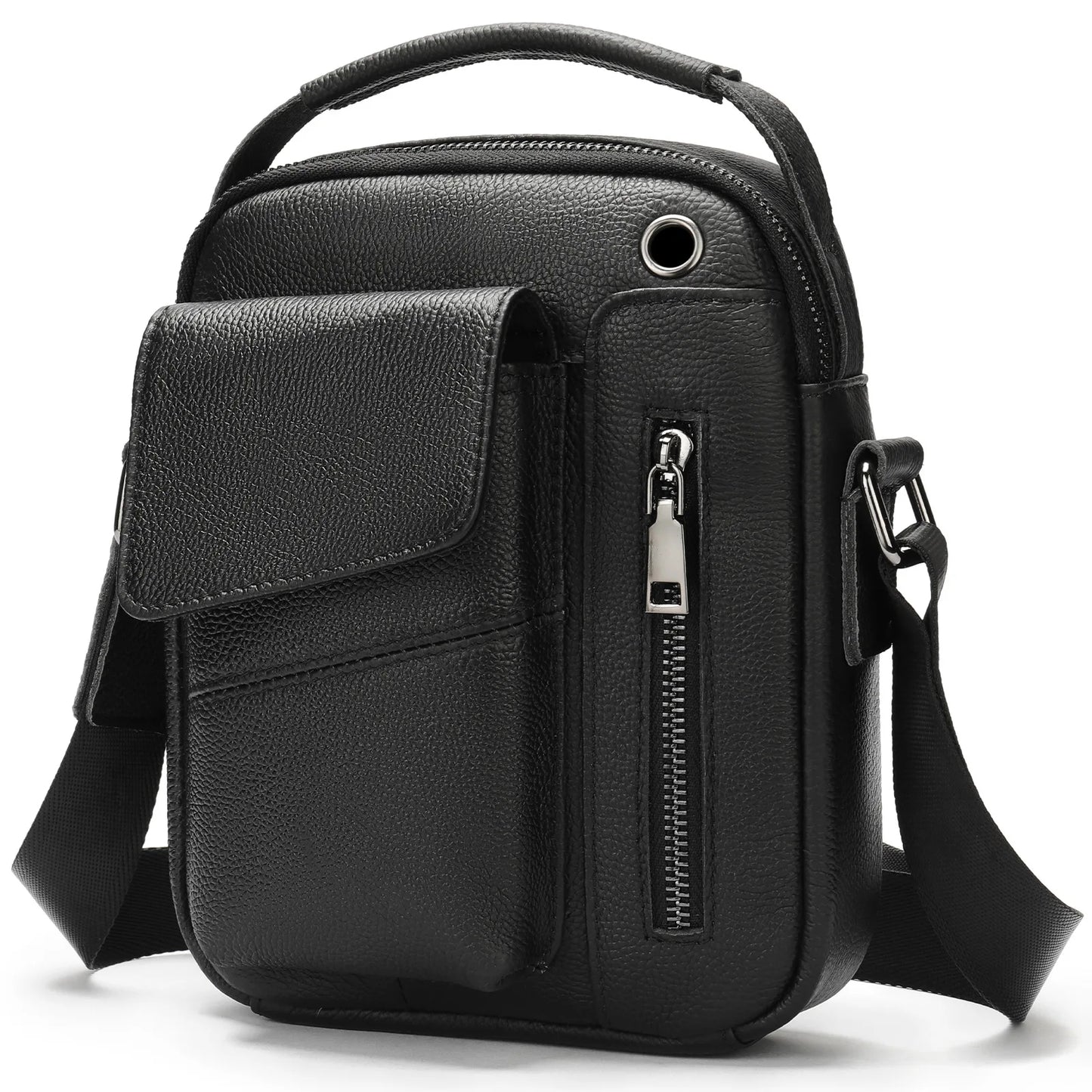 Men's Cowhide Casual Crossbody Bag - Large Capacity Leather Sling Bags