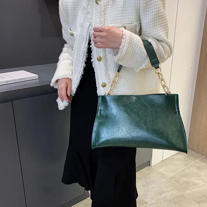 Stylish Women's Shoulder Bag - Soft Synthetic Leather Crossbody Bag