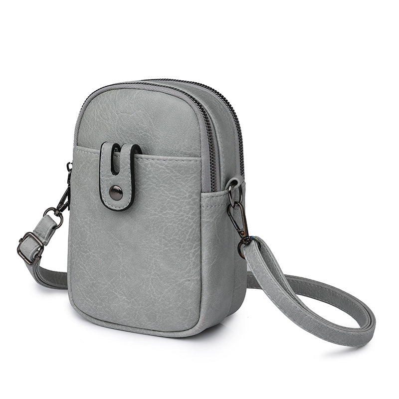 Double Zip Phone Crossbody Bag - Minimalist Phone Pouch