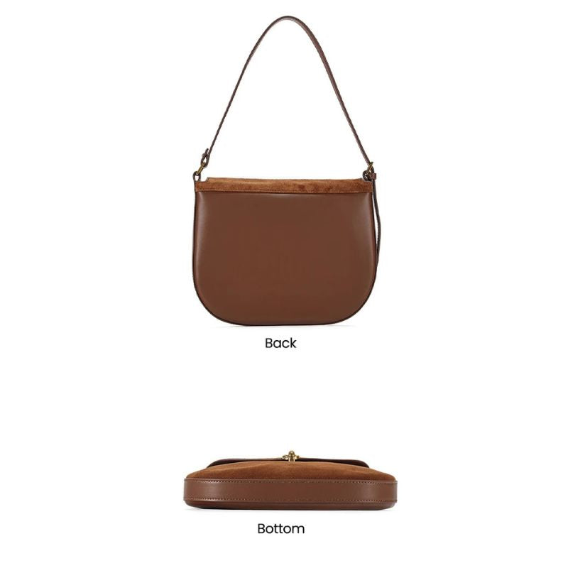 Luxury Women’s Leather Suede Shoulder Saddle Crossbody Bag