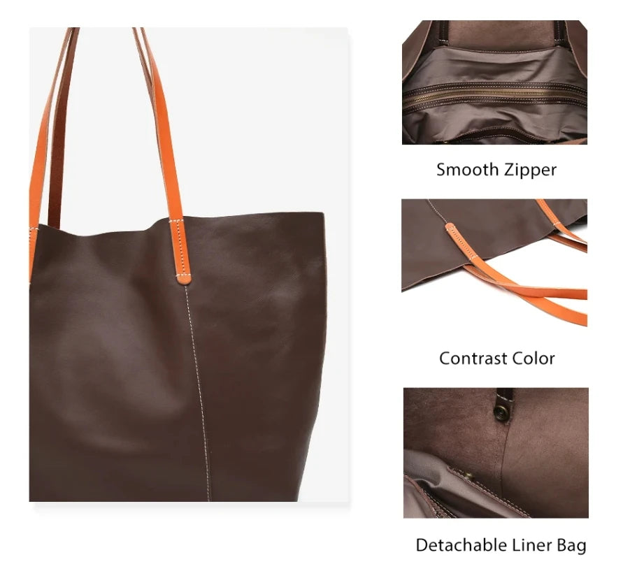 Large Capacity Leather Women's Tote Bag