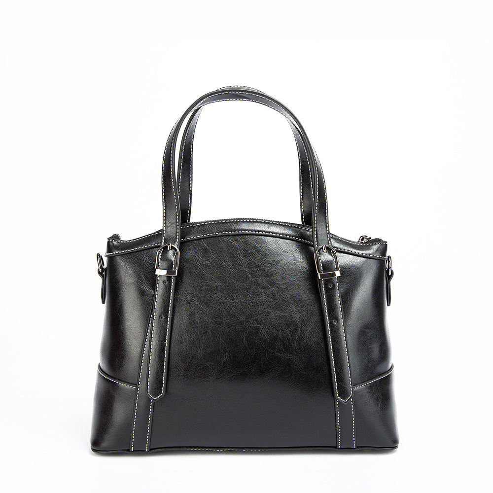 Genuine Leather Women's Crossbody Bag - Retro Casual Fashion Patch Bags