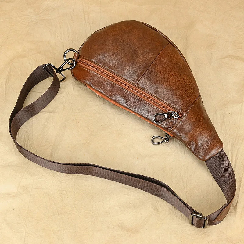 Soft Genuine Leather Men's Chest Pack