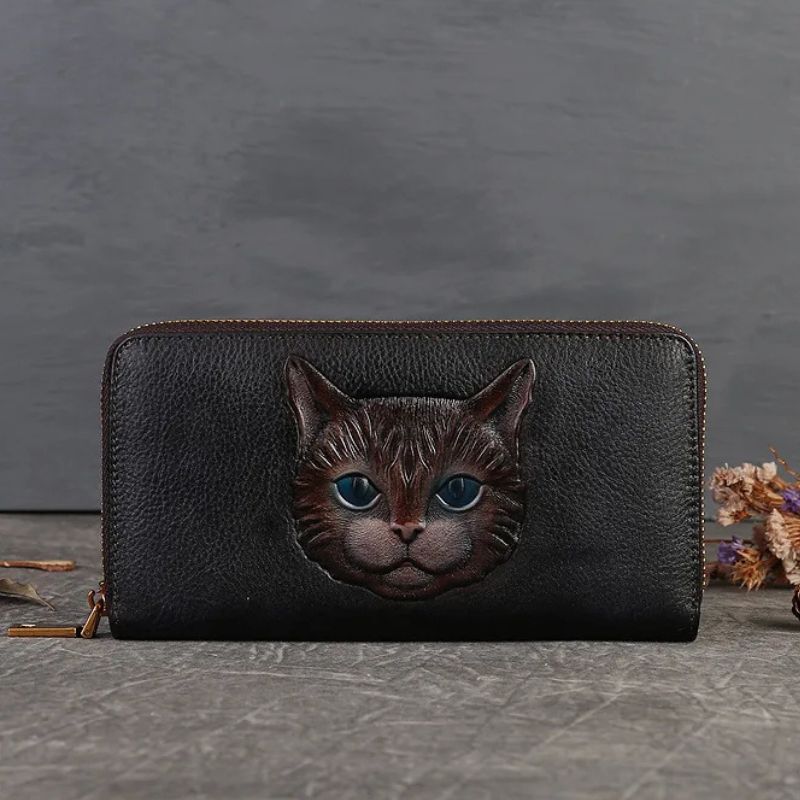 Handmade Genuine Leather Vintage Long Wallet for Women
