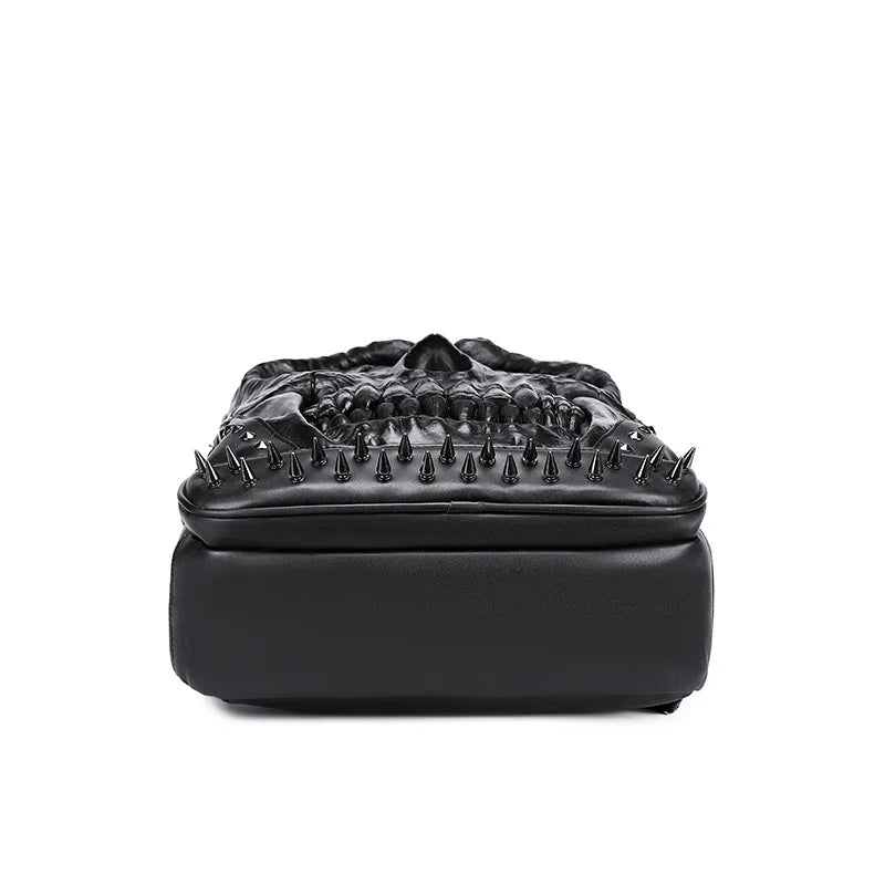 Steampunk 3D Skull Backpack | Punk Rivet PU Leather Laptop Bag