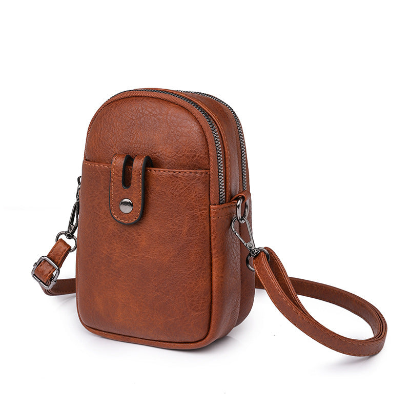 Double Zip Phone Crossbody Bag - Minimalist Phone Pouch