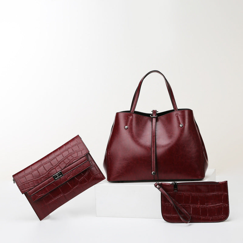 Luxury Retro Women's Hand-carrying Bag - Modern Leather Style Handbag