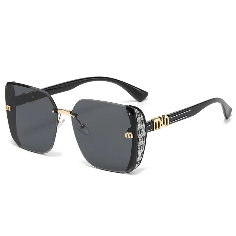 Fashion Luxury Square Sunglasses – UV400 Protection Lightweight Trendy Eyewear Gold White