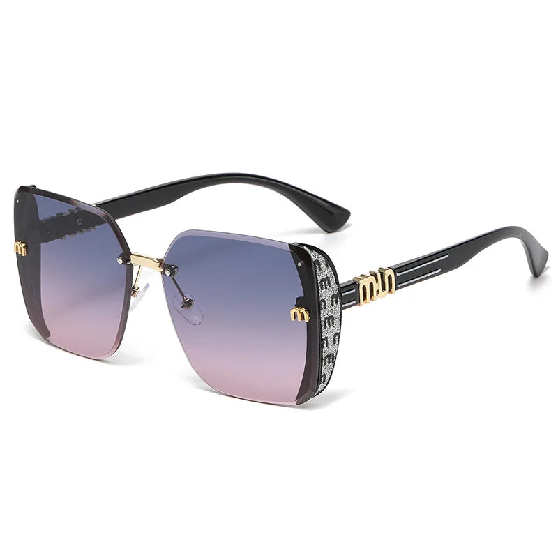 Fashion Luxury Square Sunglasses – UV400 Protection Lightweight Trendy Eyewear Gold White