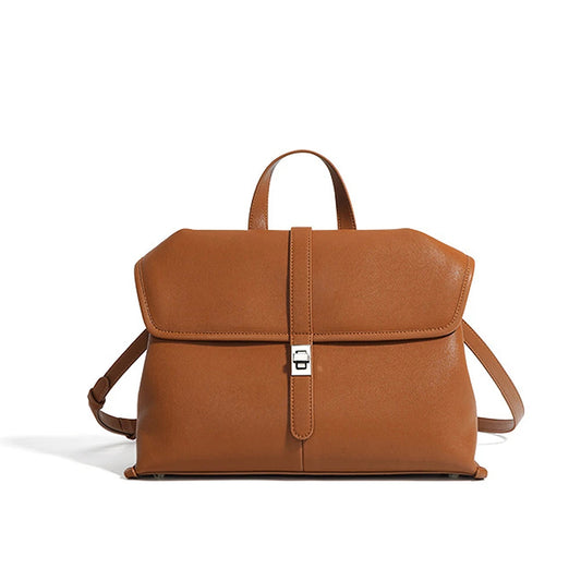 Genuine Leather Women’s Shoulder Bag – Large Capacity Retro Crossbody Handbag
