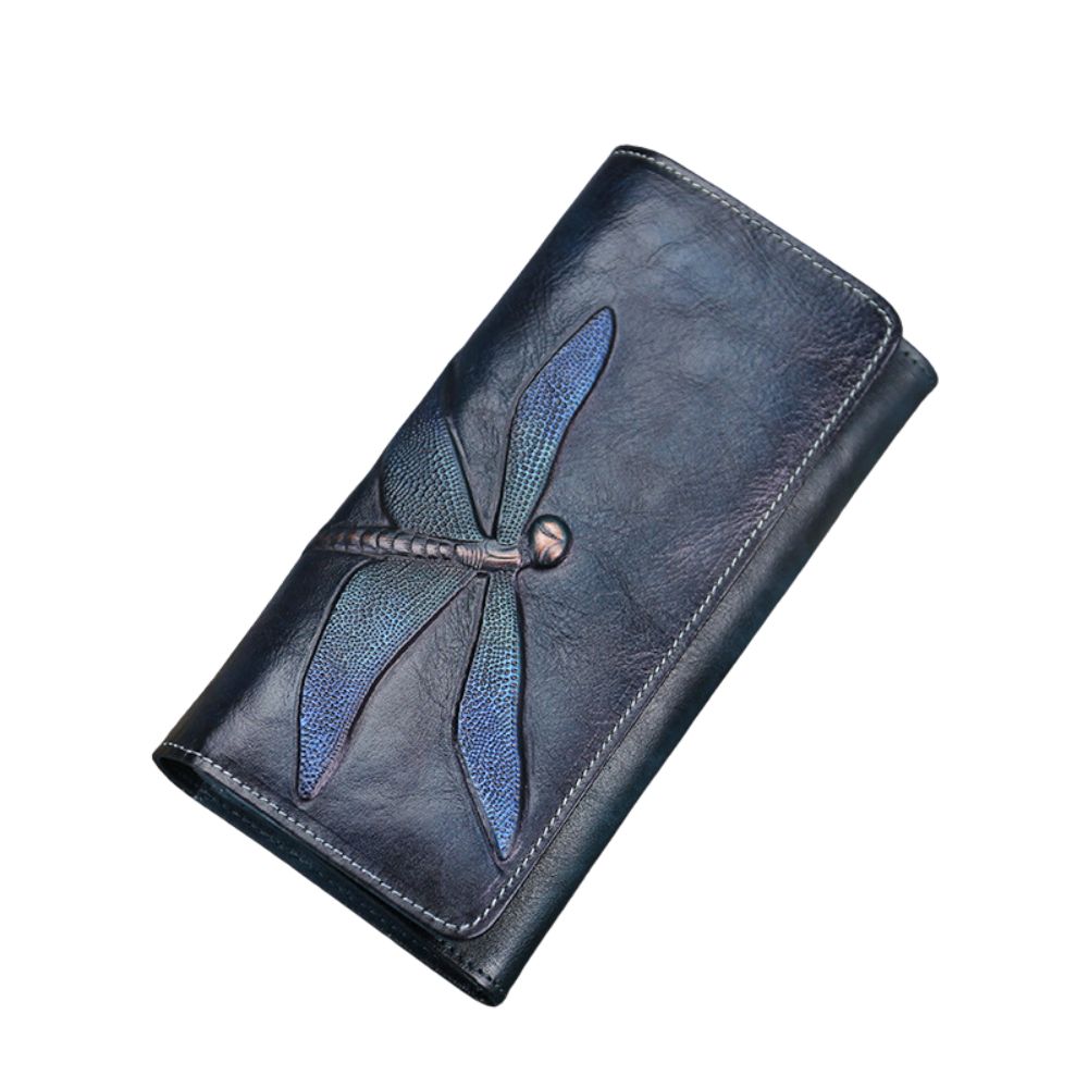 Butterfly Cowhide Leather Purse - Scraften