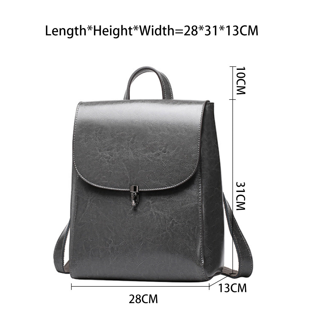 Casual Style Women's Leather Cowhide Backpack