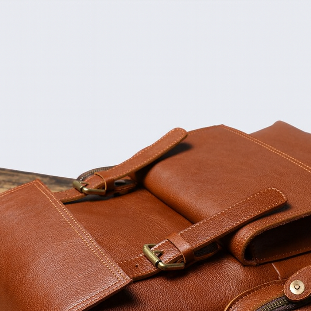 Cowhide Leather Backpack – High-Capacity Men’s Travel, Hiking & Laptop Satchel Bag