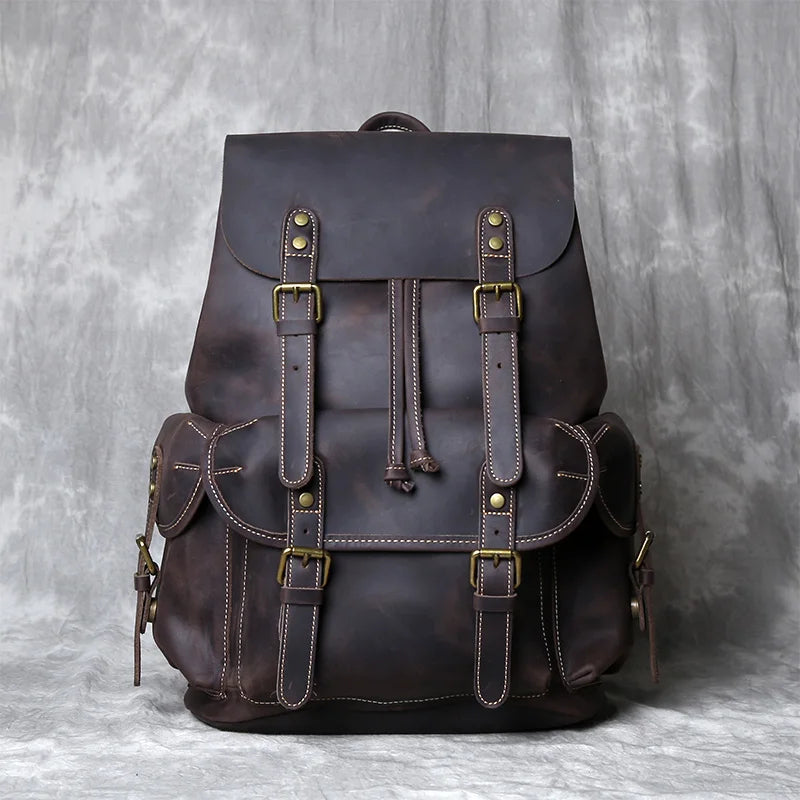 crazy horse mens leather backpack Crazy Horse Leather Men's Backpack