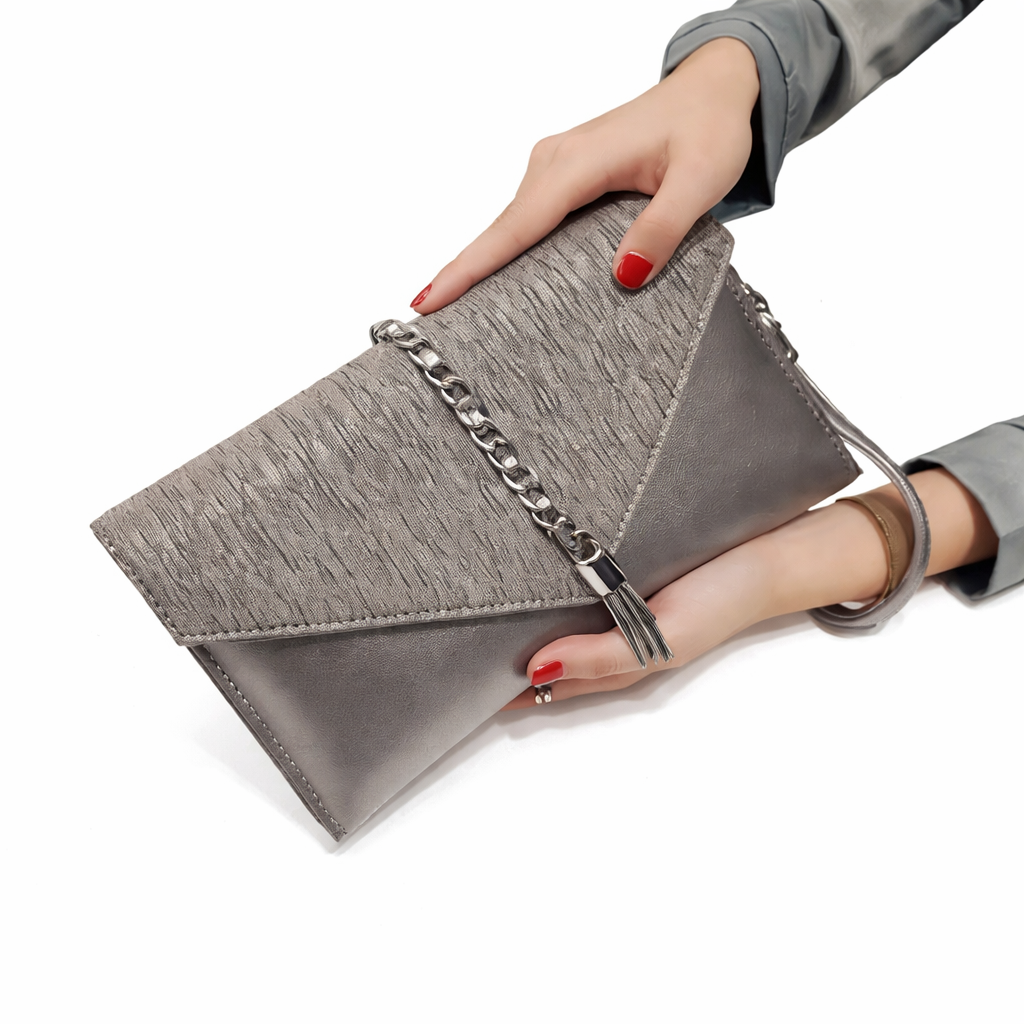 PU leather Tassels ladies Women Shoulder Bag - Envelope Clutches Purse