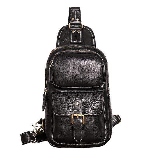 European and American Men's Crazy Horse Leather Crossbody Chest Bag