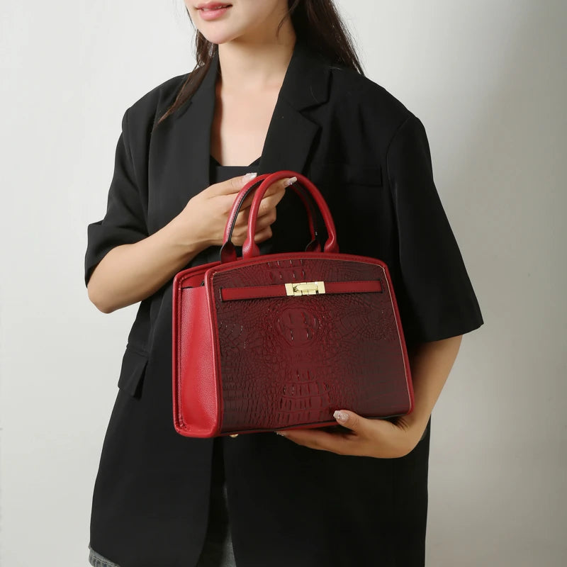 Exquisite Crocodile Pattern Luxury Handbag
