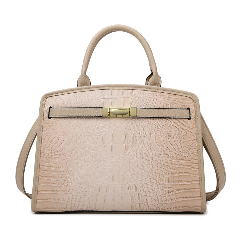 Exquisite Crocodile Pattern Luxury Handbag - Scraften