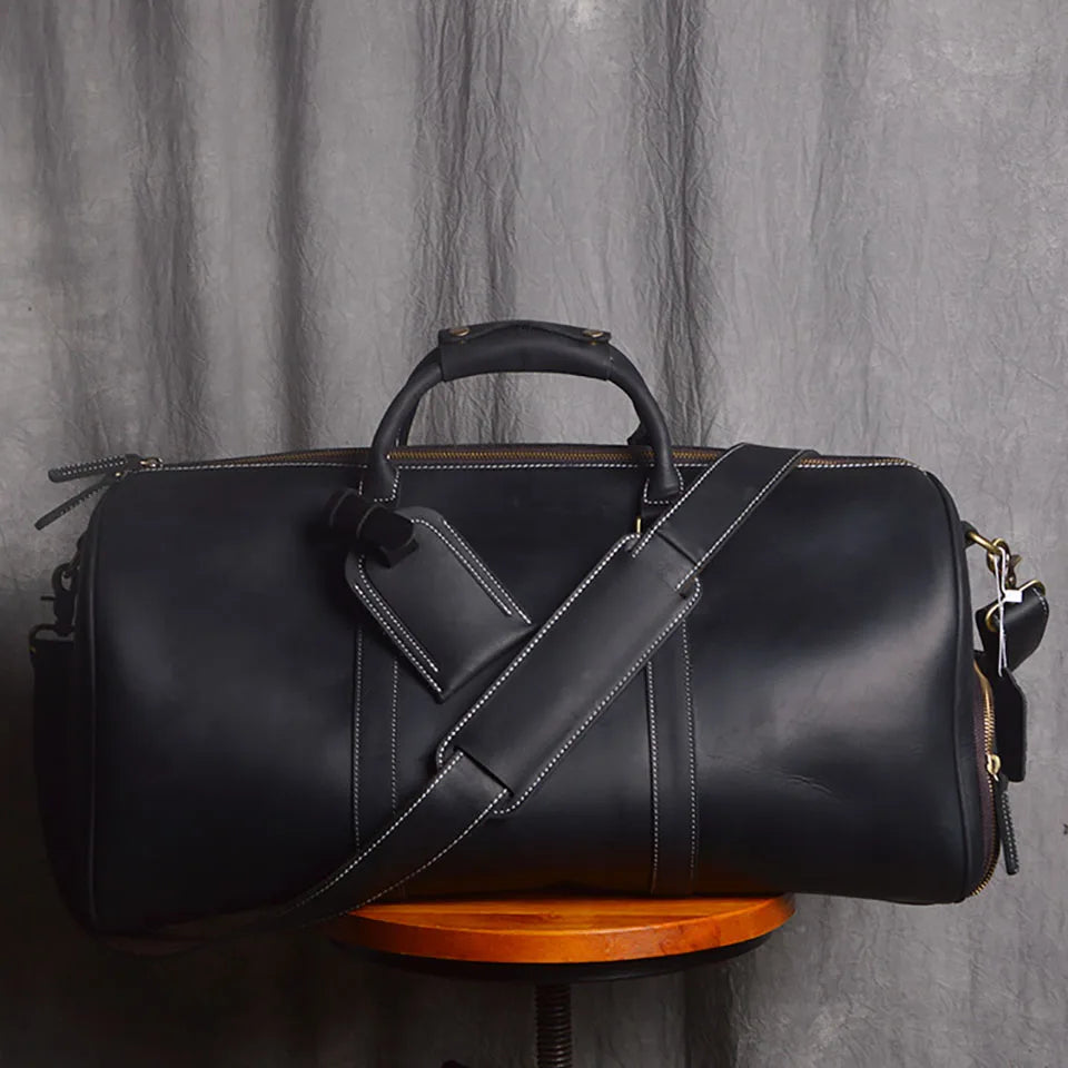 Genuine Leather Duffel Bag Travel Luggage Bag