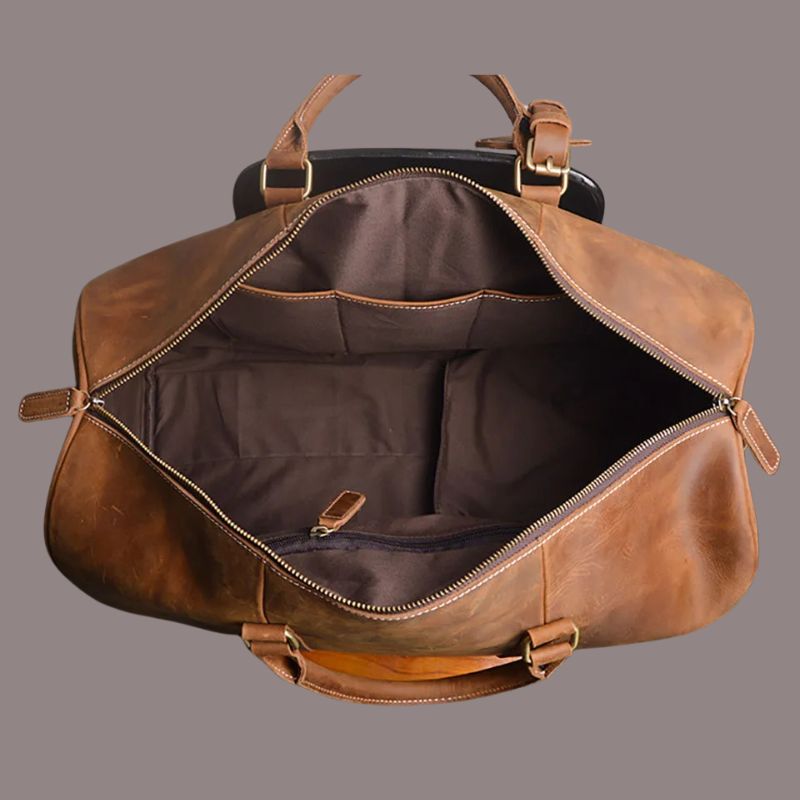 Genuine Leather Duffel Bag Travel Luggage Bag