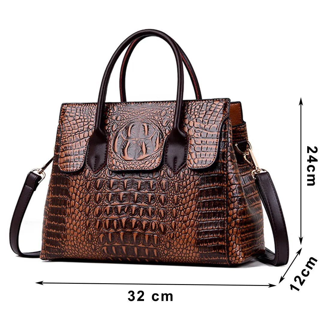 Genuine Leather Luxury  Crocodile Designer Handbag