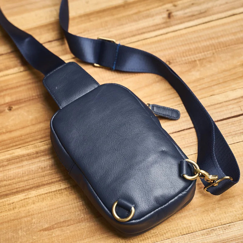 Genuine Leather Men's Chest Bag Messenger Bag