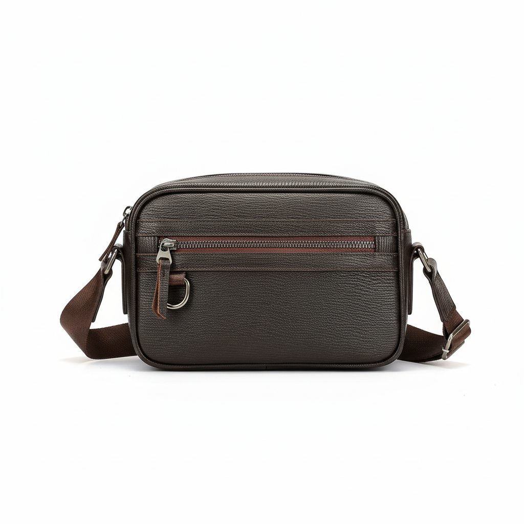 Genuine Leather Men's Crossbody Bag  Luxury Cowhide Fashion Bag