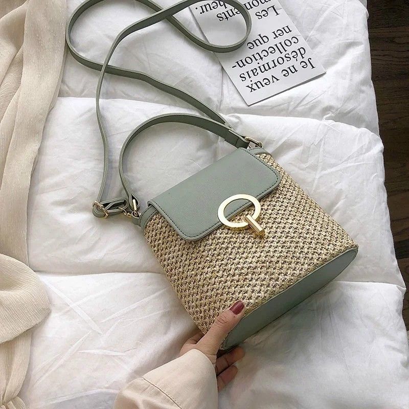 Beach Woven Bag for Women Trendy Korean Bucket Style - Scraften