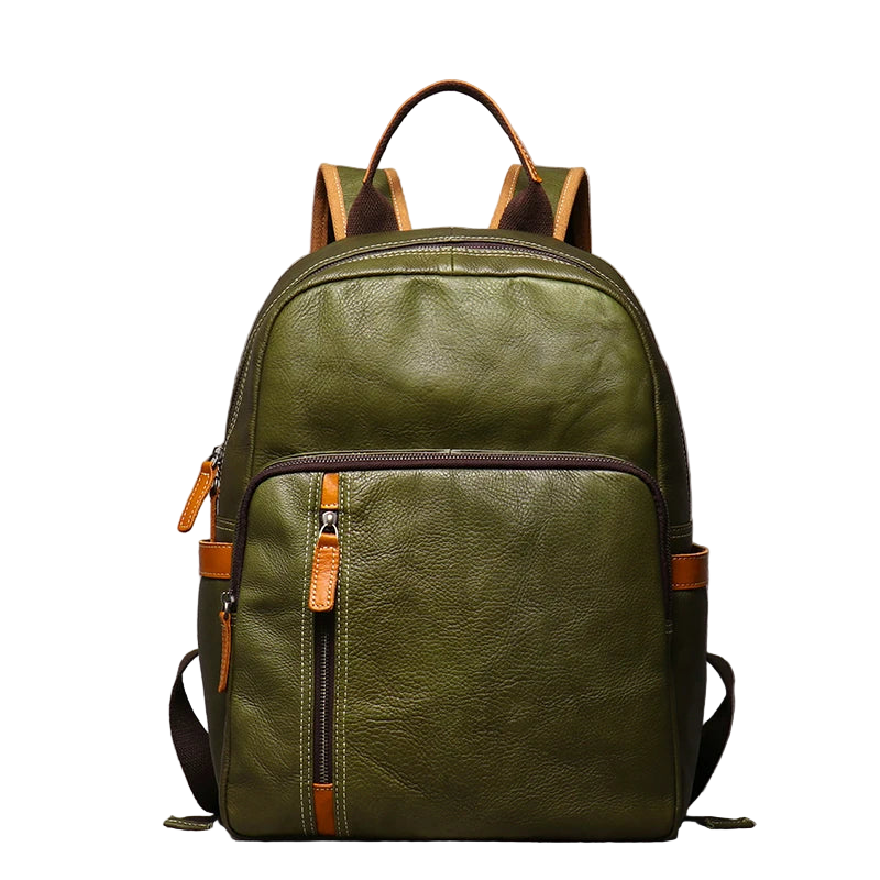 Genuine Leather Vintage Knapsack Backpack for Men - Full Grain Leather Daypack