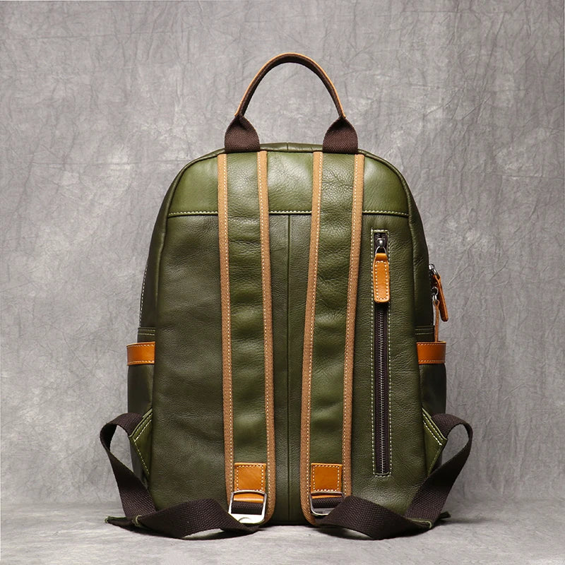 Genuine Leather Vintage Knapsack Backpack for Men - Full Grain Leather Daypack