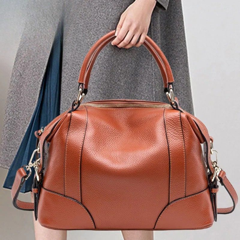 Top Layer Cowhide Handbag – All-Match Genuine Leather Bag for Women