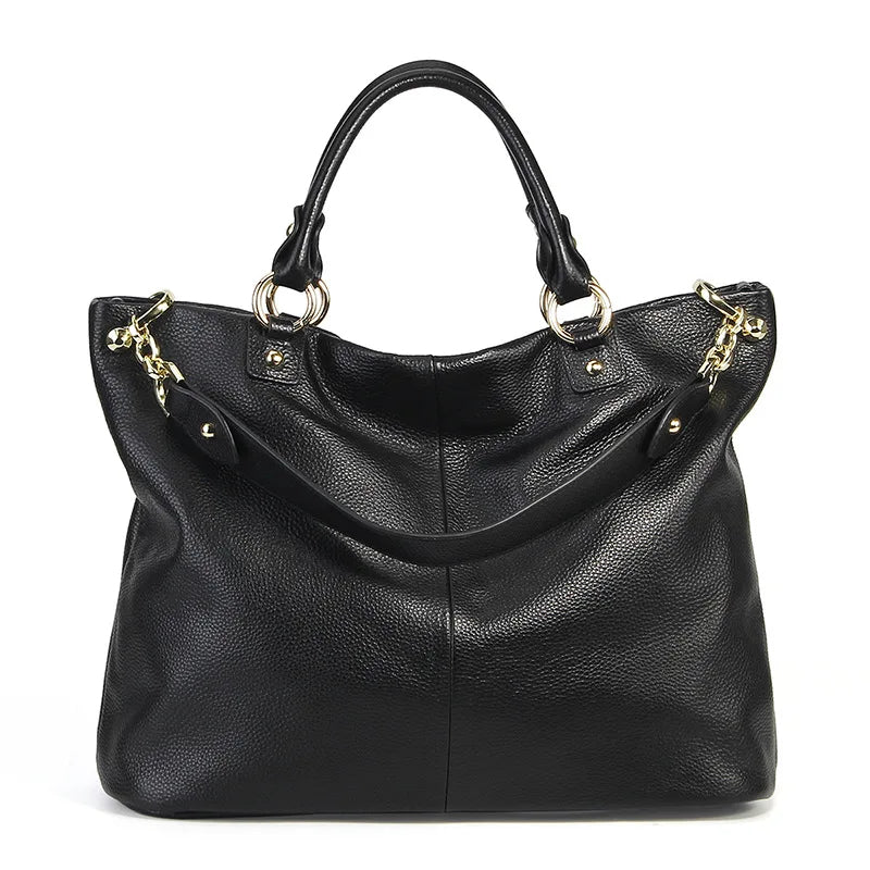 Luxury Cowhide Large Capacity Shoulder Bag - Scraften