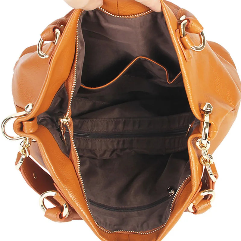 Luxury Cowhide Large Capacity Shoulder Bag