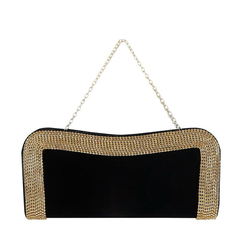 Luxury Velvet Clutch Diamond Ladies Handbag - Scraften