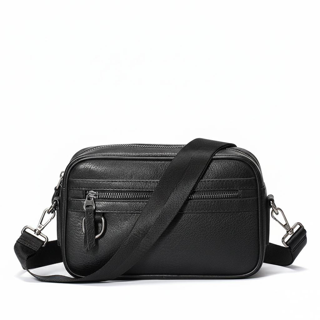 Genuine Leather Men's Crossbody Bag  Luxury Cowhide Fashion Bag