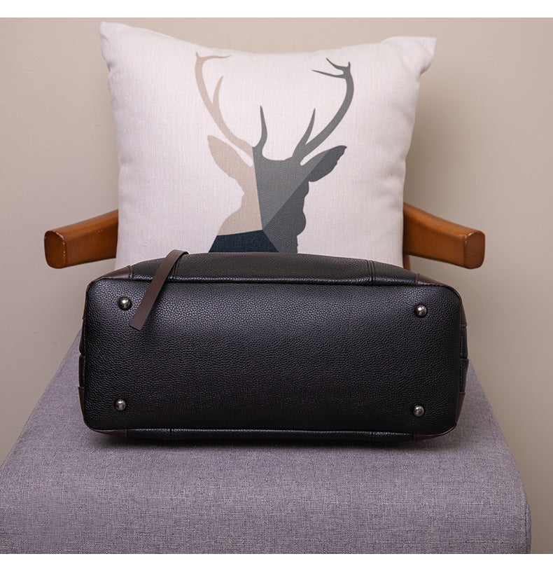 Luxury Soft Cowhide Leather Tote Bag - Women's Shoulder Handbag