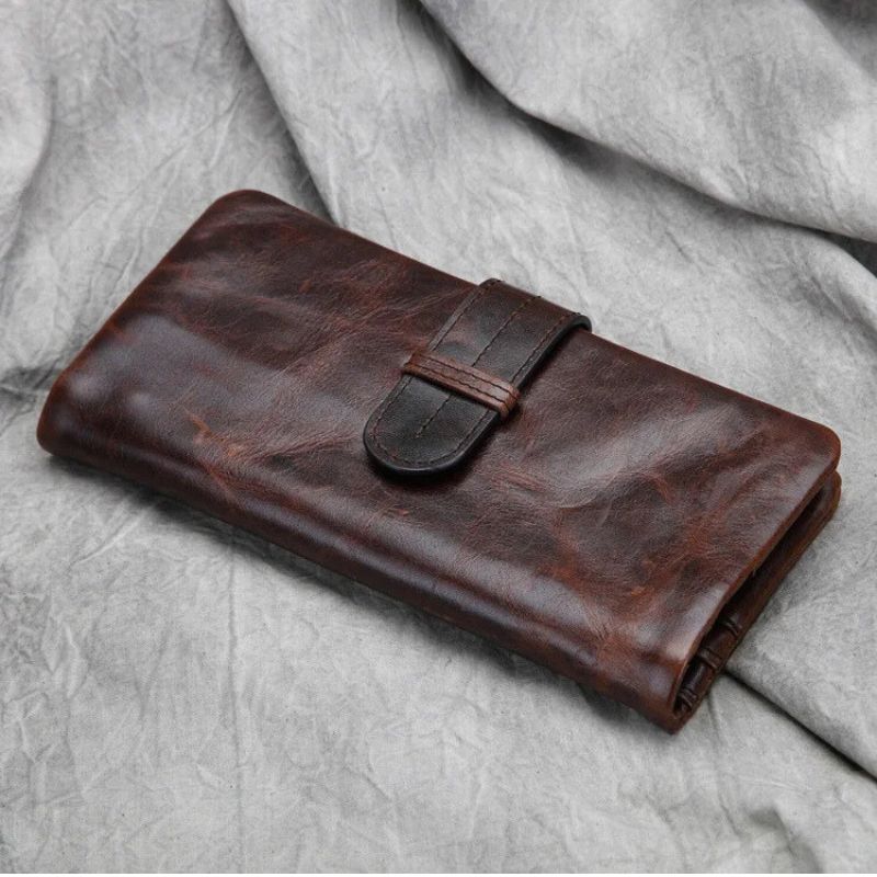 STARHIDE Men's Distressed Leather RFID Wallet - Vintage Style, 12cm X 9.5cm, With Gift Box