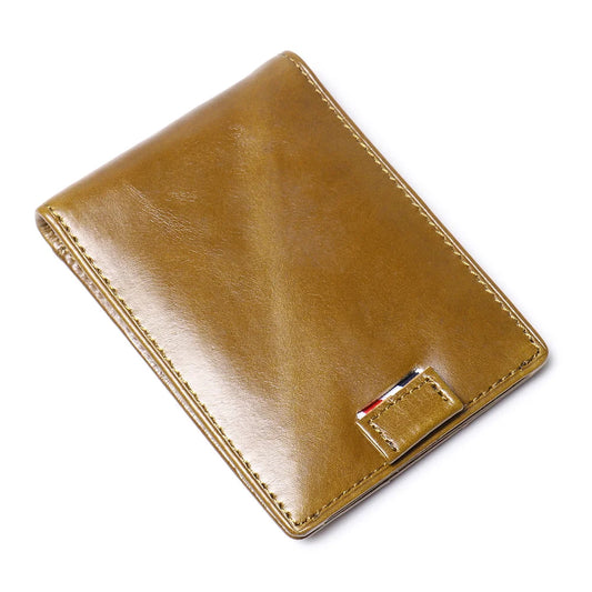 Men’s Slim Leather Card Holder Wallet – Genuine Cowhide with Dollar Clip