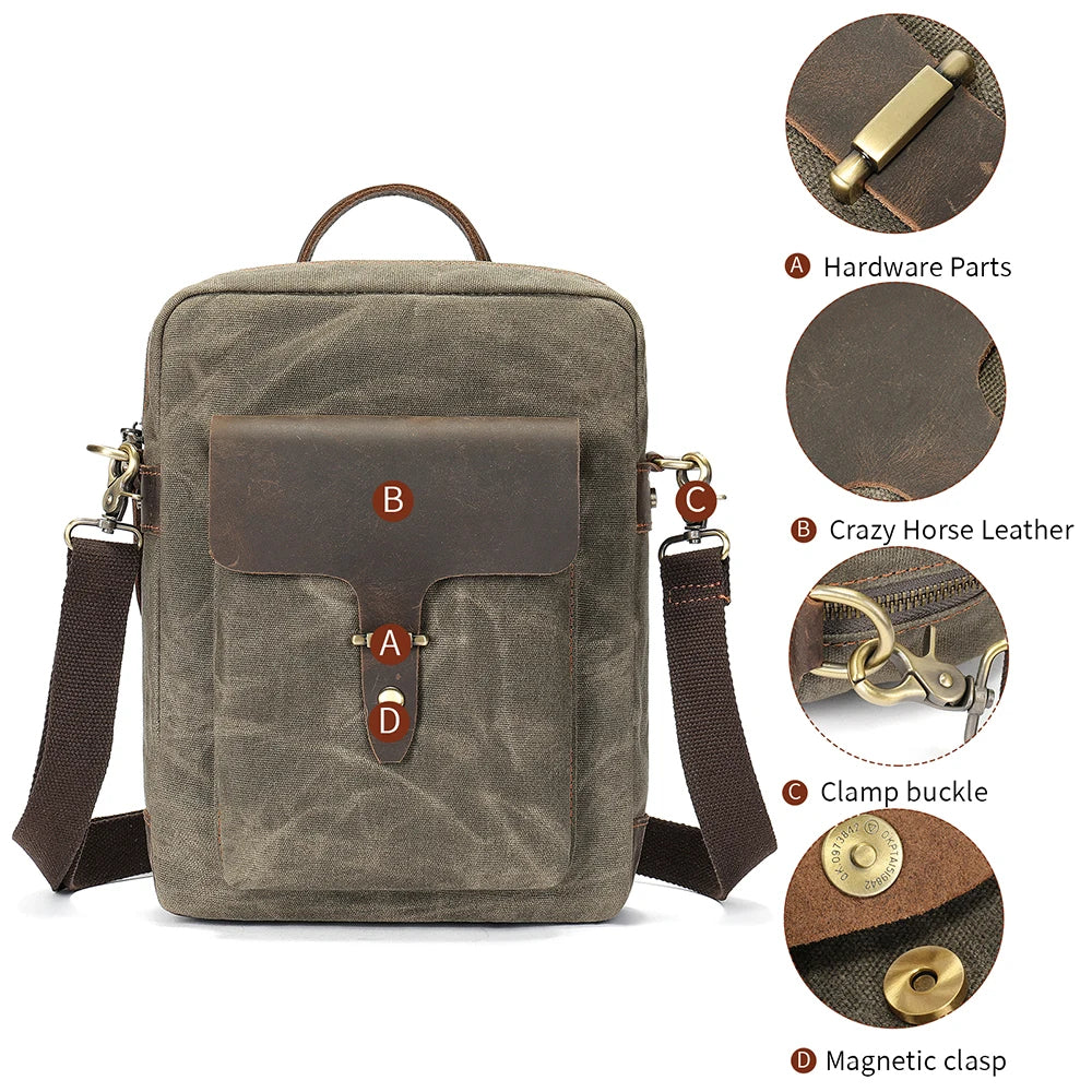 Men's Washed Canvas Crossbody Bag