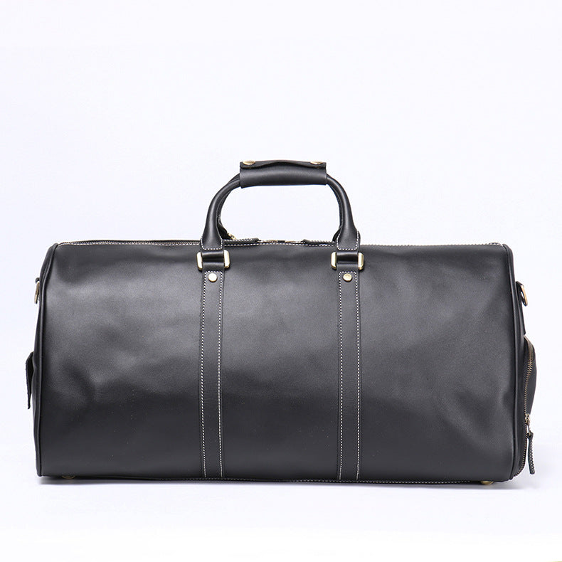Men's Genuine Leather Duffle Bag – Top-Layer Cowhide Travel Bag, Large Capacity Crazy Horse Leather Luggage