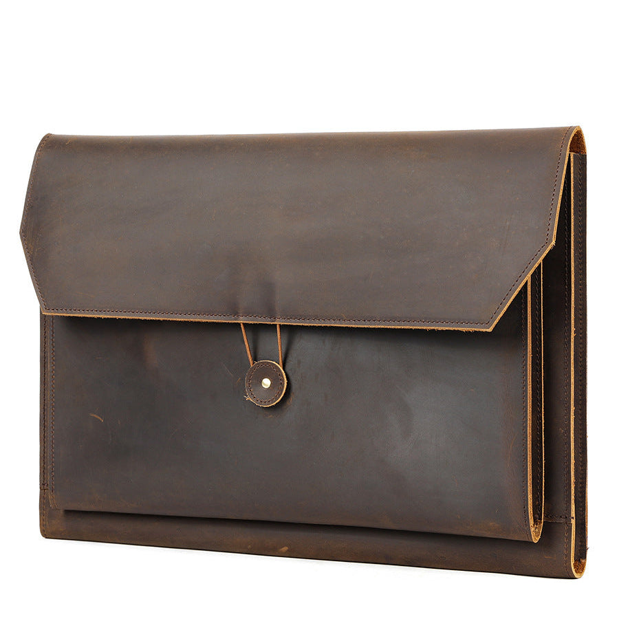 Premium Crazy Horse Leather Retro Laptop Bag Protective Case