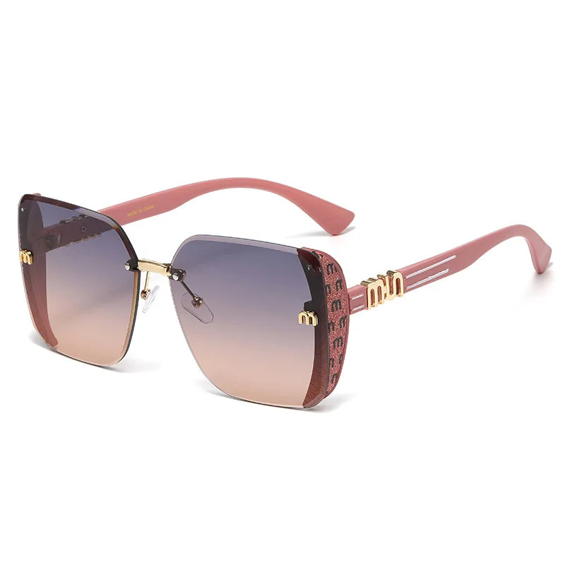 Fashion Luxury Square Sunglasses – UV400 Protection Lightweight Trendy Eyewear Gold White
