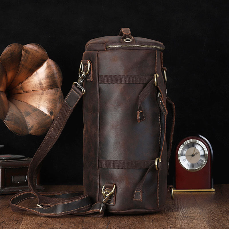 Premium Leather Bucket Backpack